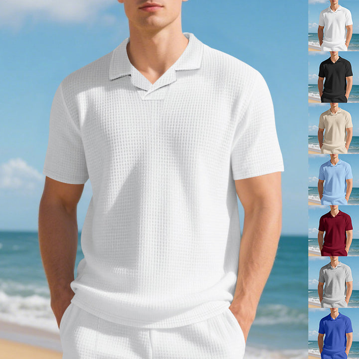 Herren Kurzarm Poloshirt mit strukturiertem Design und modernem Stehkragen Aliams