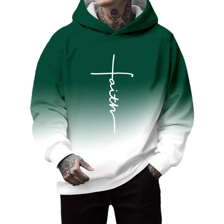 Herren Kapuzenpullover mit subtiler Farbverlauf-Optik und inspirierendem Schriftzug Aliams