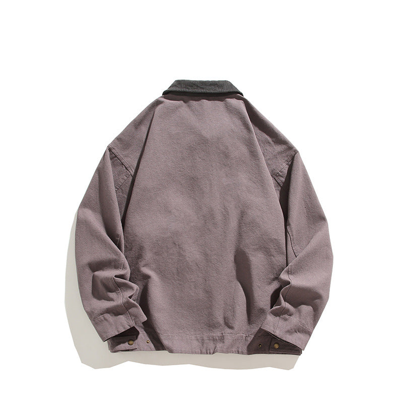 Herren robuste Freizeitjacke mit hohem Kragen und praktischen Taschen Aliams