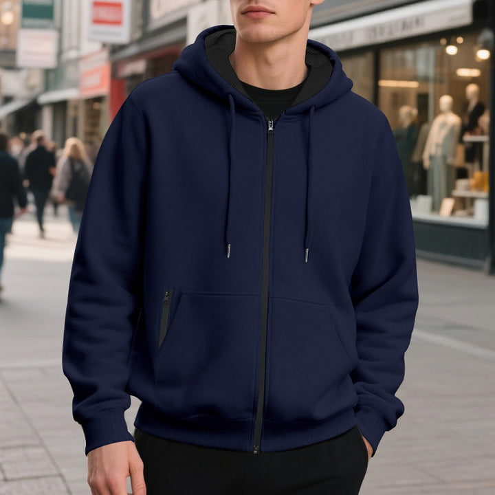 Herren Kapuzenjacke mit hochwertigem Reißverschluss und praktischer Kängurutasche Aliams