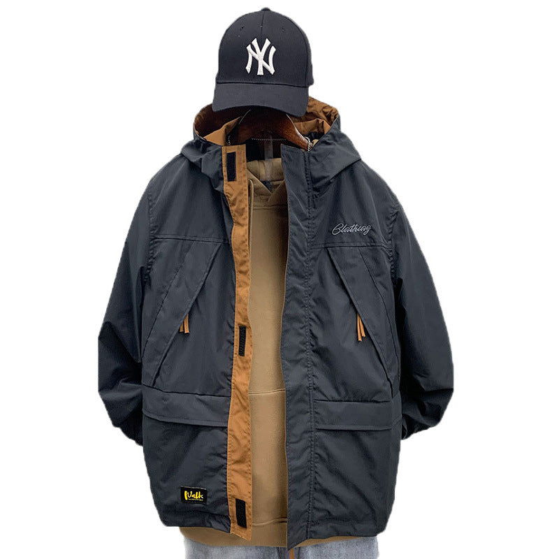 Herren funktionale Outdoor-Jacke mit praktischen Taschen und verstellbarem Bund Aliams