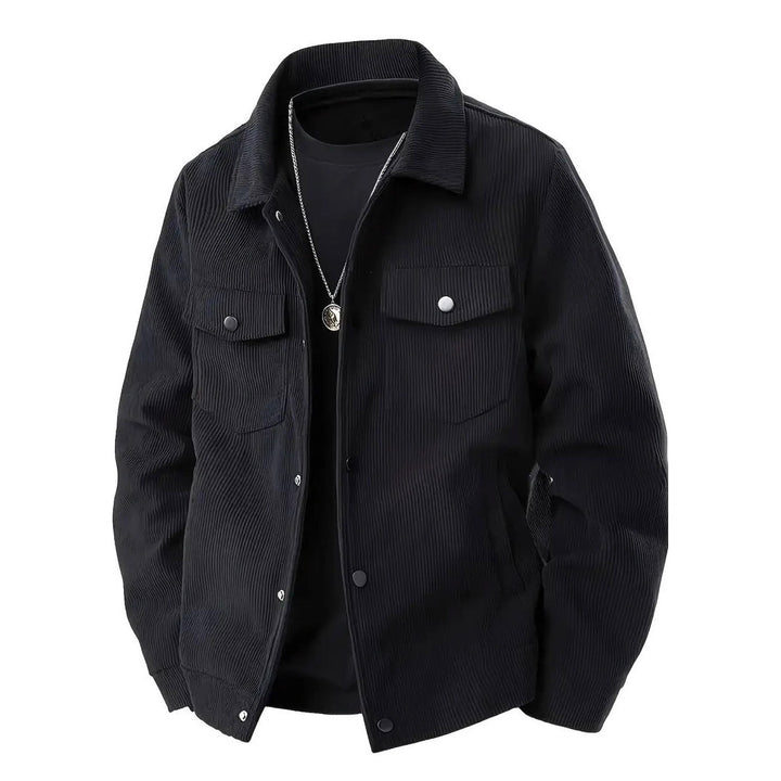 Herren strukturiertes Oberteiljacke mit praktischen Taschen Aliams