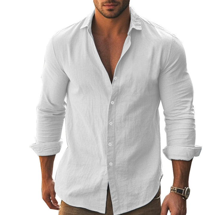 Herren klassisches und komfortables Langarmhemd Aliams