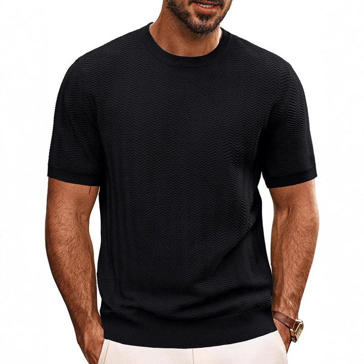 Herren strukturiertes Rundhals T-Shirt Aliams