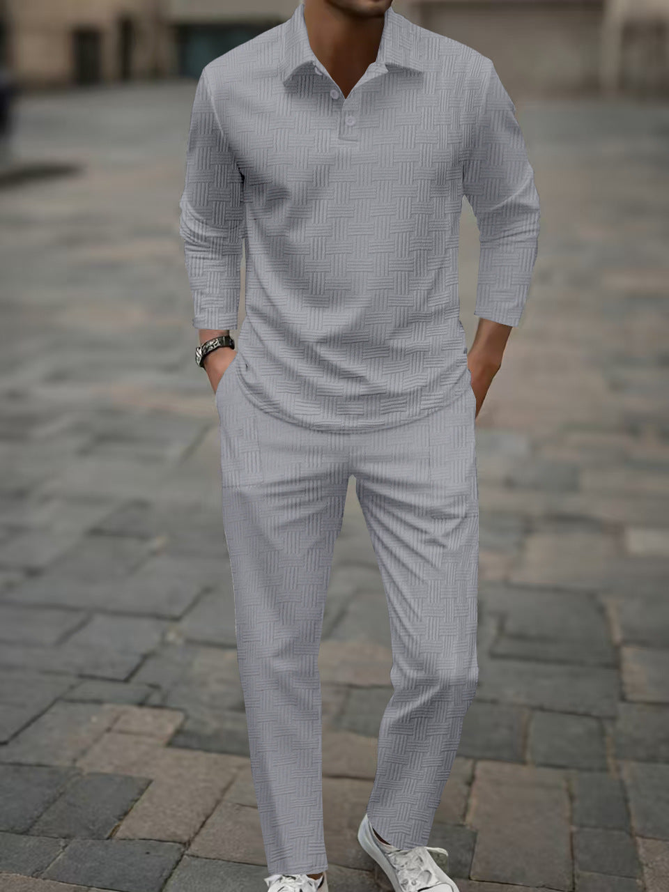 Herren eleganter und bequemer Freizeitanzug mit strukturiertem Design Aliams