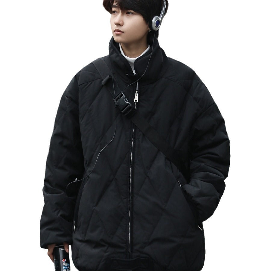 Damen gesteppte Winterjacke mit hohem Kragen und praktischen Taschen Aliams