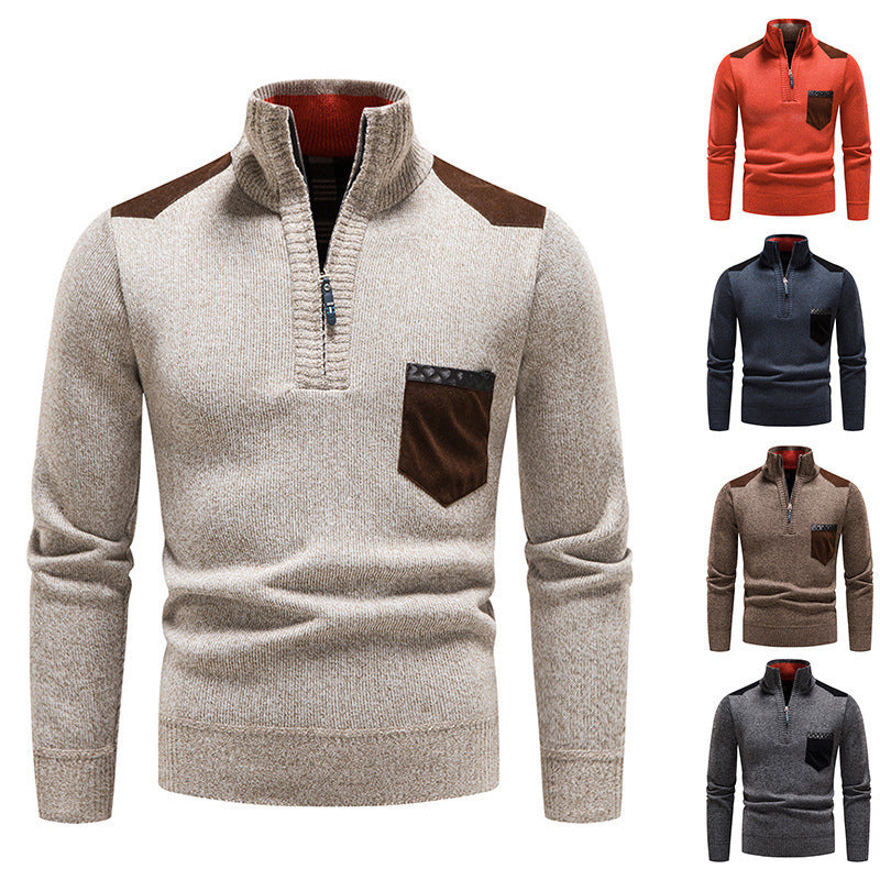 Herren modischer Pullover mit Stehkragen Aliams