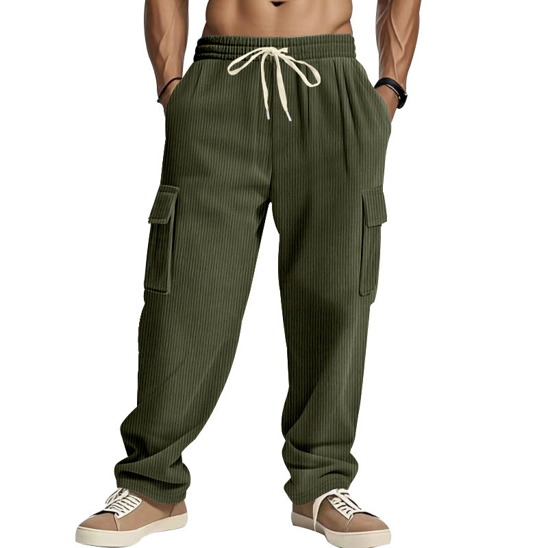 Herren Cargo-Hose mit gestreiftem Design und praktischen Seitentaschen Aliams