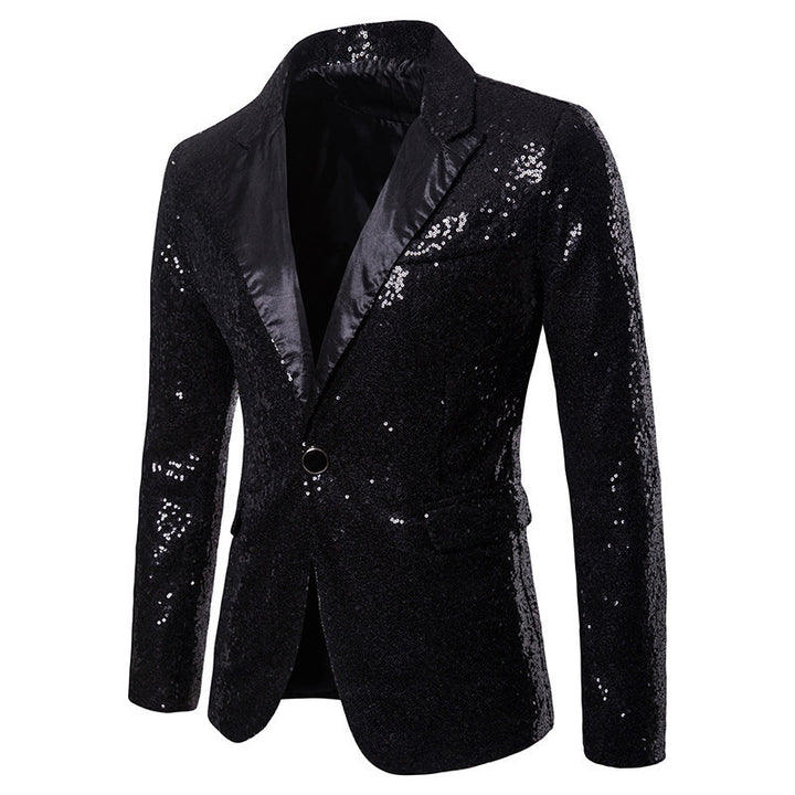Herren Funkelnder Paillettenblazer mit elegantem Schnitt Aliams