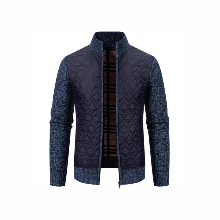 Herren Steppjacke mit hohem Kragen und eleganter Strickästhetik Aliams