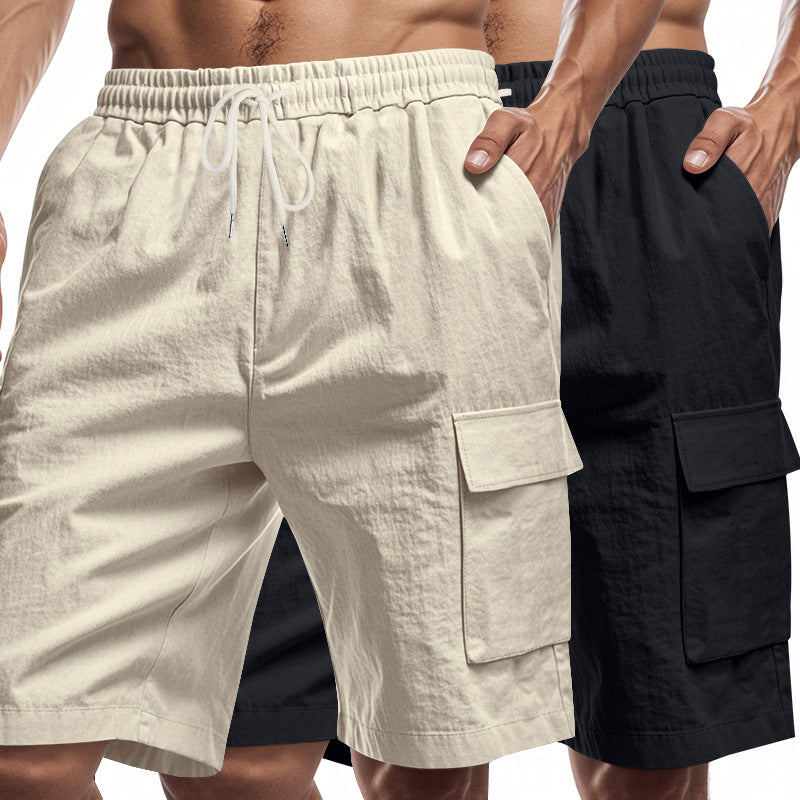 Herren Cargo-Shorts mit elastischem Bund und vielseitigen Taschen Aliams
