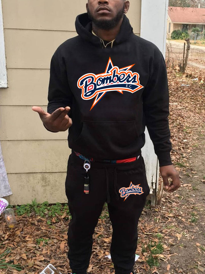 Herren Kapuzenpullover und Jogginghose Set mit sportlichem Logo-Design Aliams