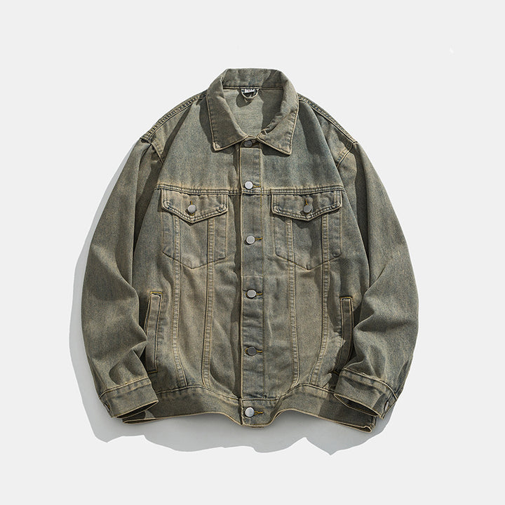 Herren klassische Denim Jacke mit schmalem Schnitt Aliams