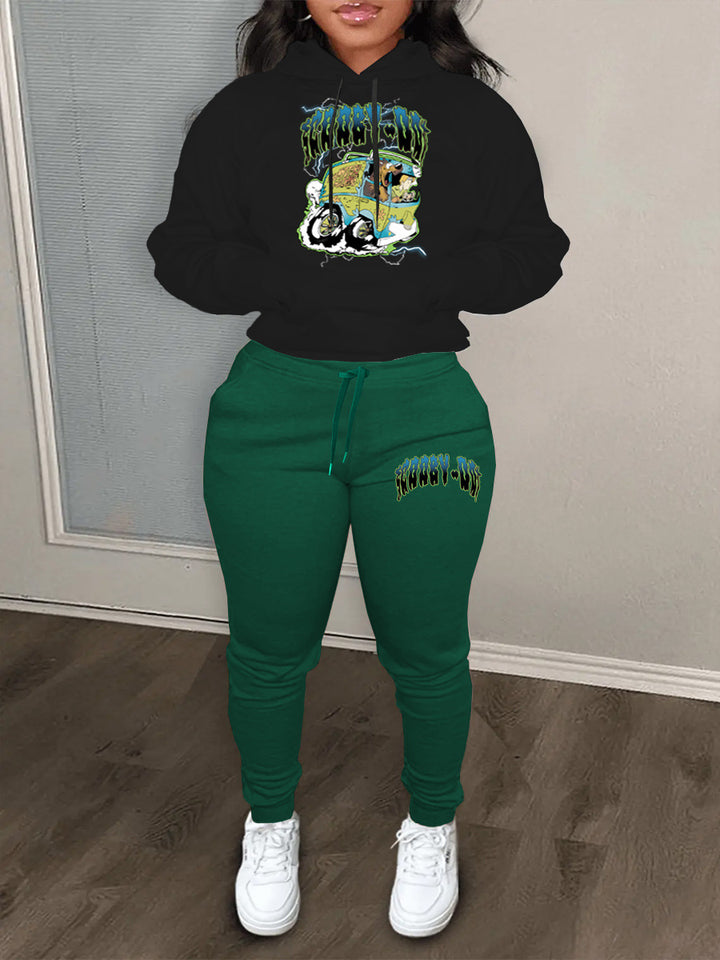 Herren Hoodie- und Jogginghose-Set mit avantgardistischem Grafikdesign und bequemer Passform Aliams