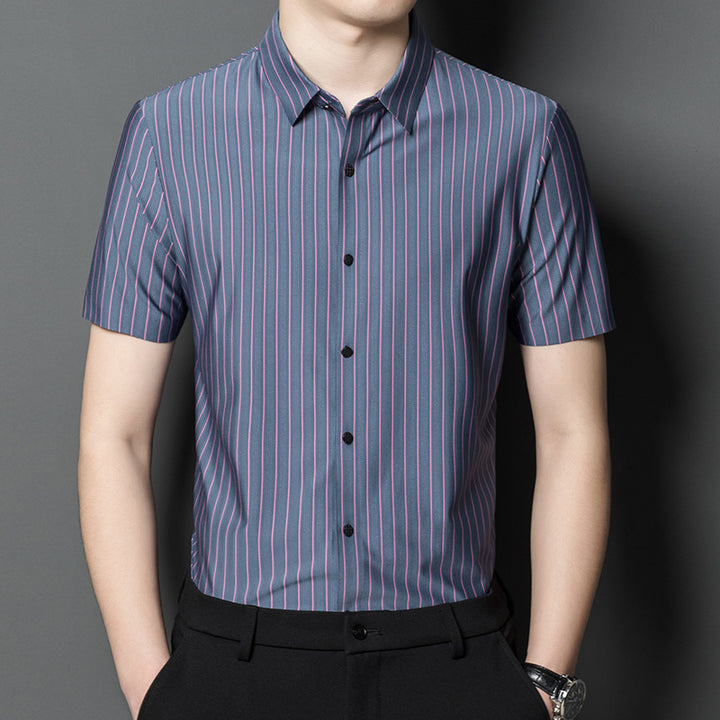 Herren Kurzarmhemd mit eleganten Streifen Aliams