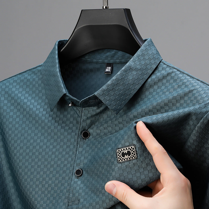 Herren elegantes Poloshirt mit strukturierter Oberfläche und praktischen Details Aliams