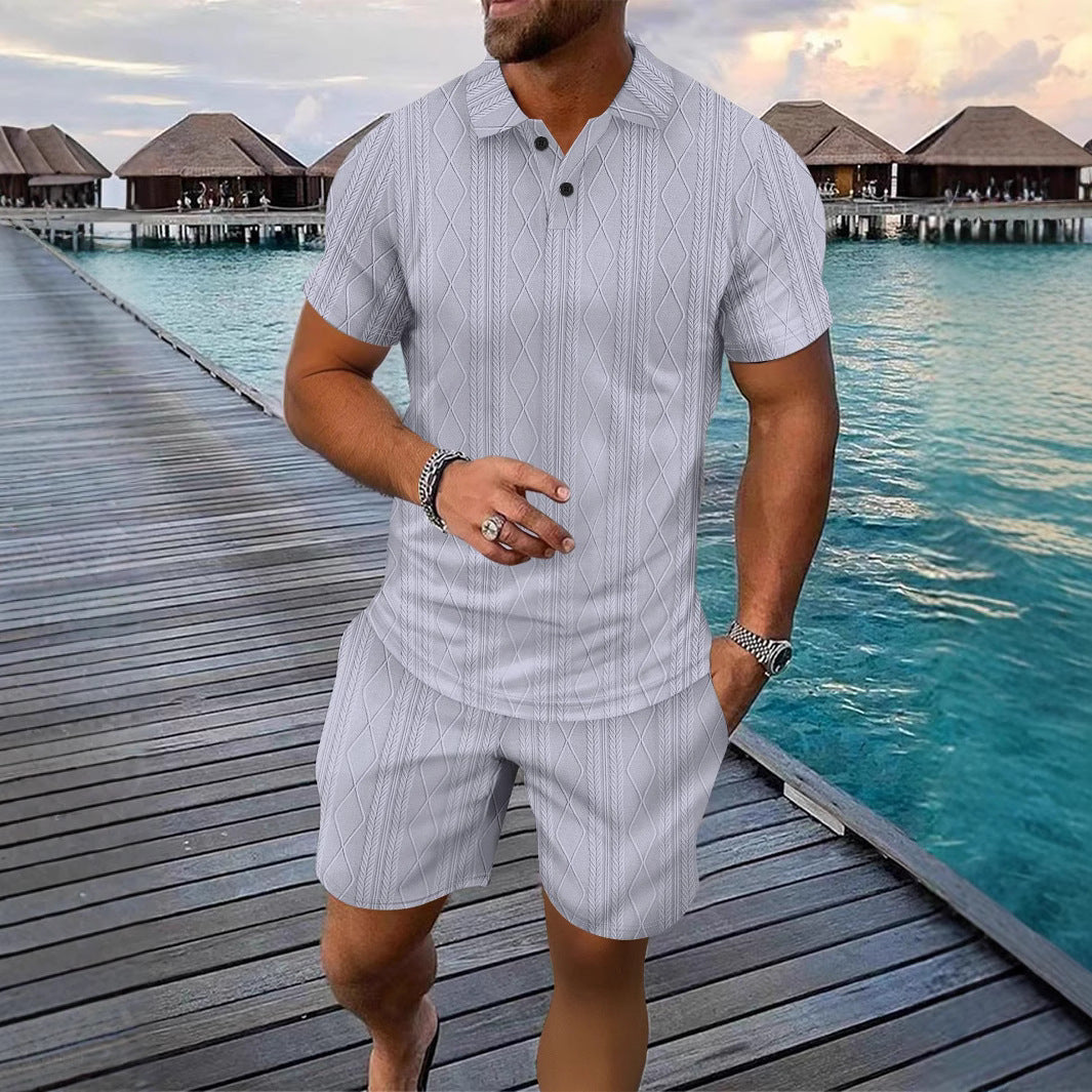 Herren Poloshirt mit strukturiertem Design und Kurzshorts Aliams