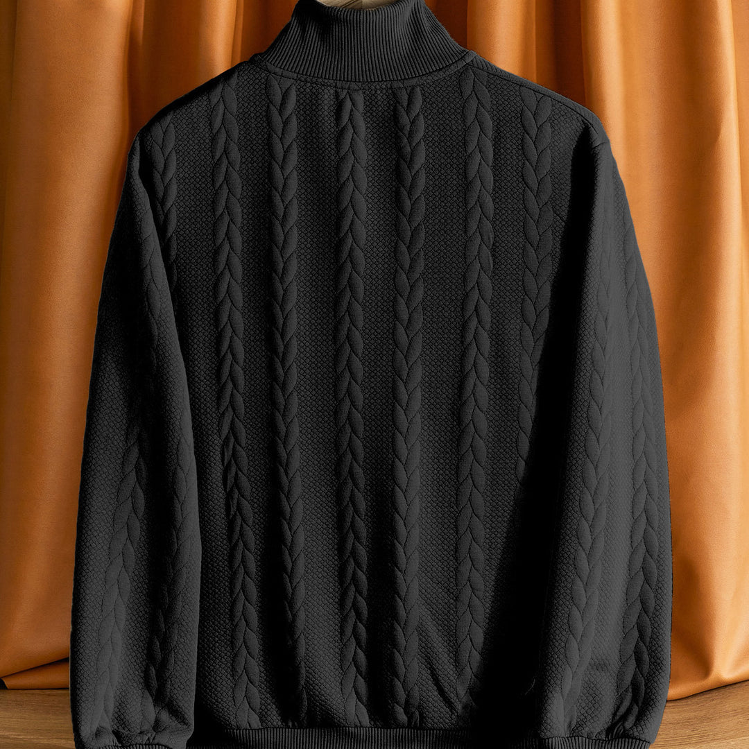 Herren Strickpullover mit hohem Kragen und strukturiertem Design Aliams