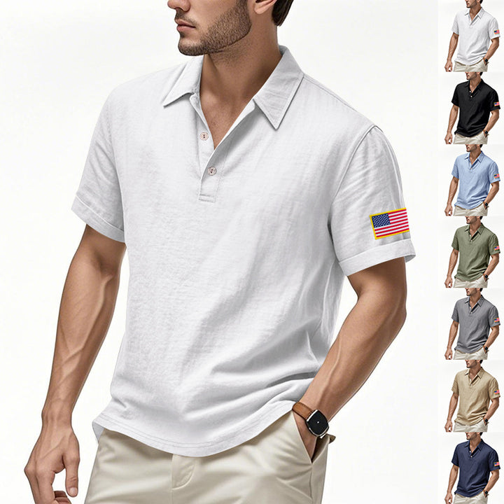 Herren Poloshirt mit strukturiertem Design und Kontrastknopf Aliams
