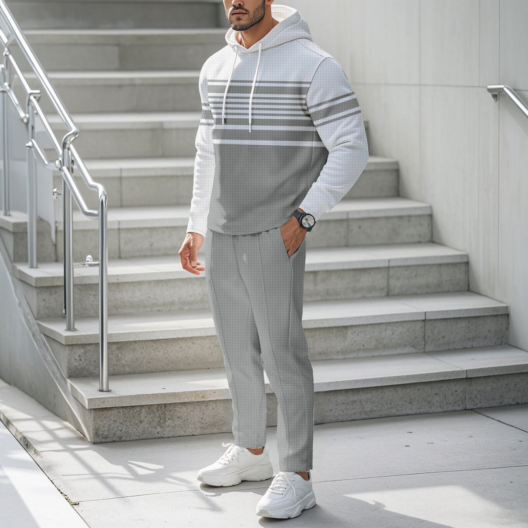 Herren Sportiver Hoodie mit strukturiertem Design und modischen Streifen Aliams