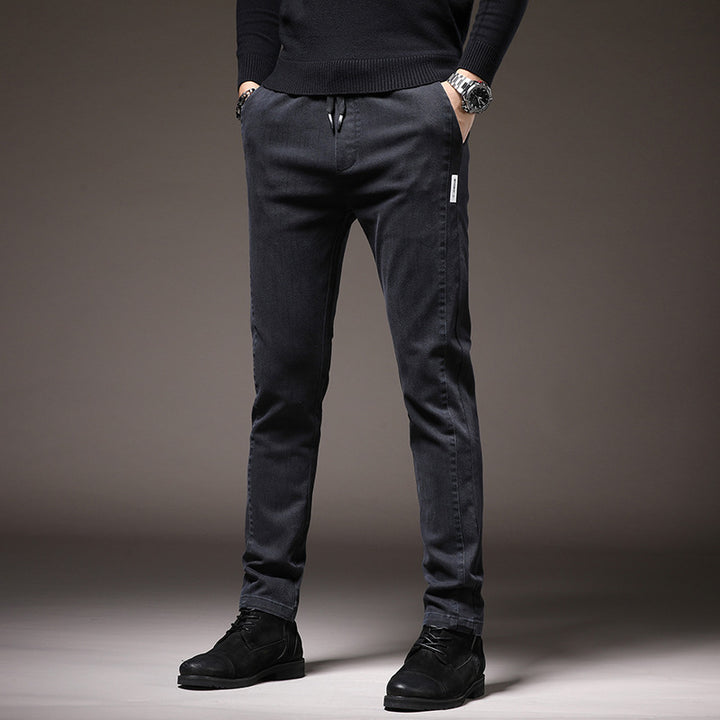 Herren bequeme Chino-Hosen mit elastischem Bund Aliams