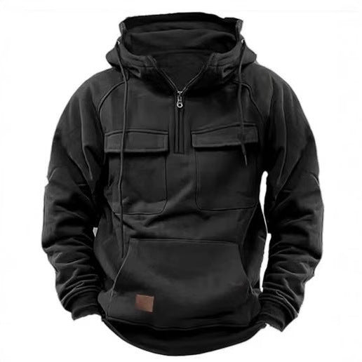 Herren Kapuzenpullover mit praktischen Taschen und durchgehendem Reißverschluss Aliams