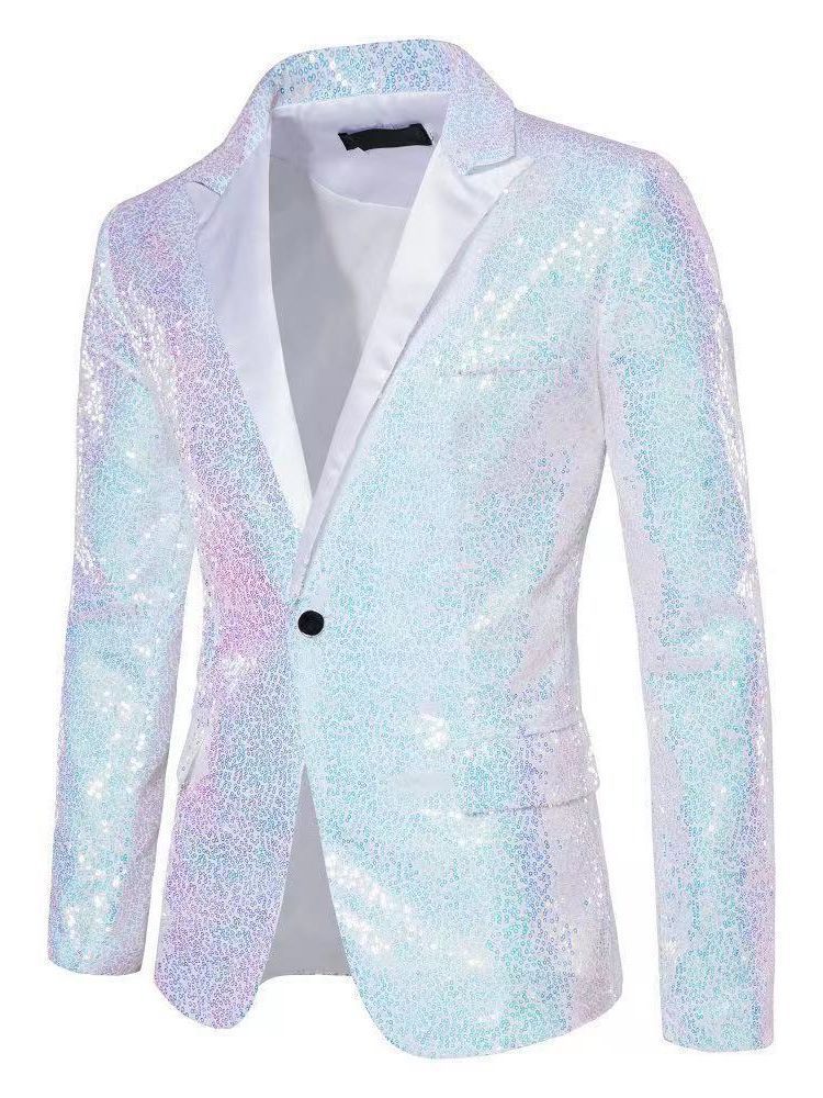 Herren eleganter Pailletten-Blazer mit edel dekorativen Akzenten Aliams