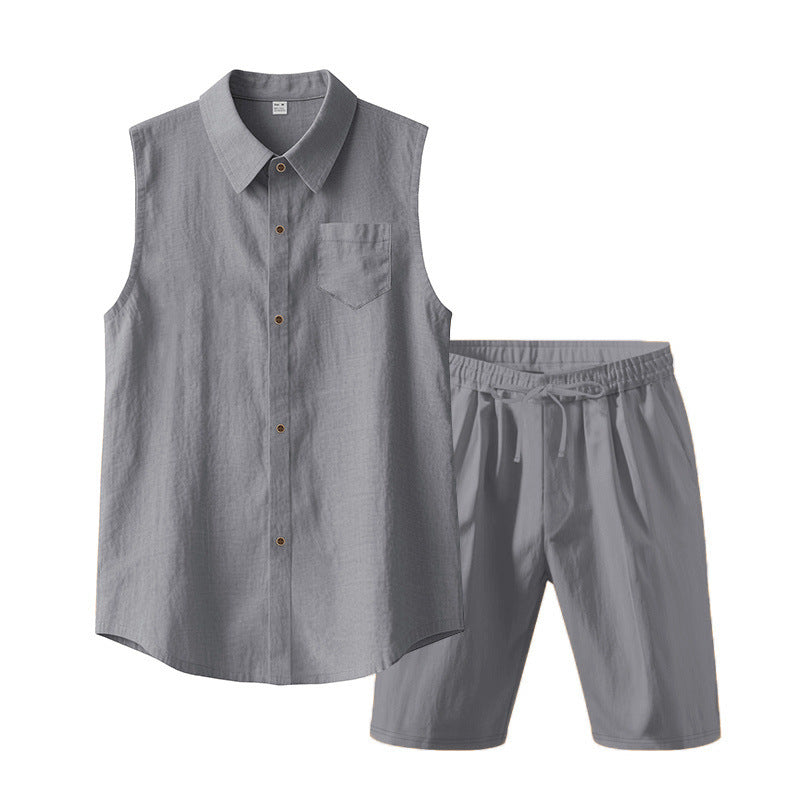 Herren ärmelloses Oberteil mit elastischen Shorts Aliams