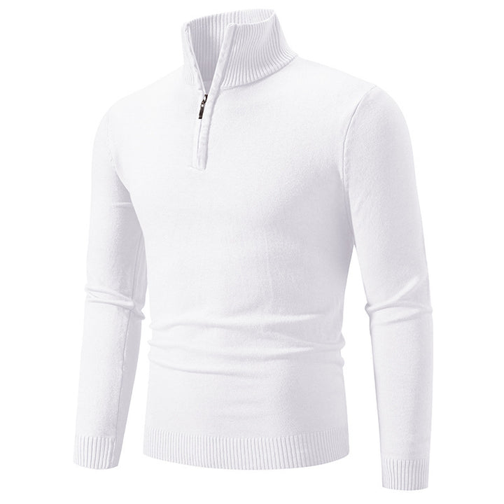 Herren eleganter Pullover mit hohem Kragen und feinem Rippdesign Aliams