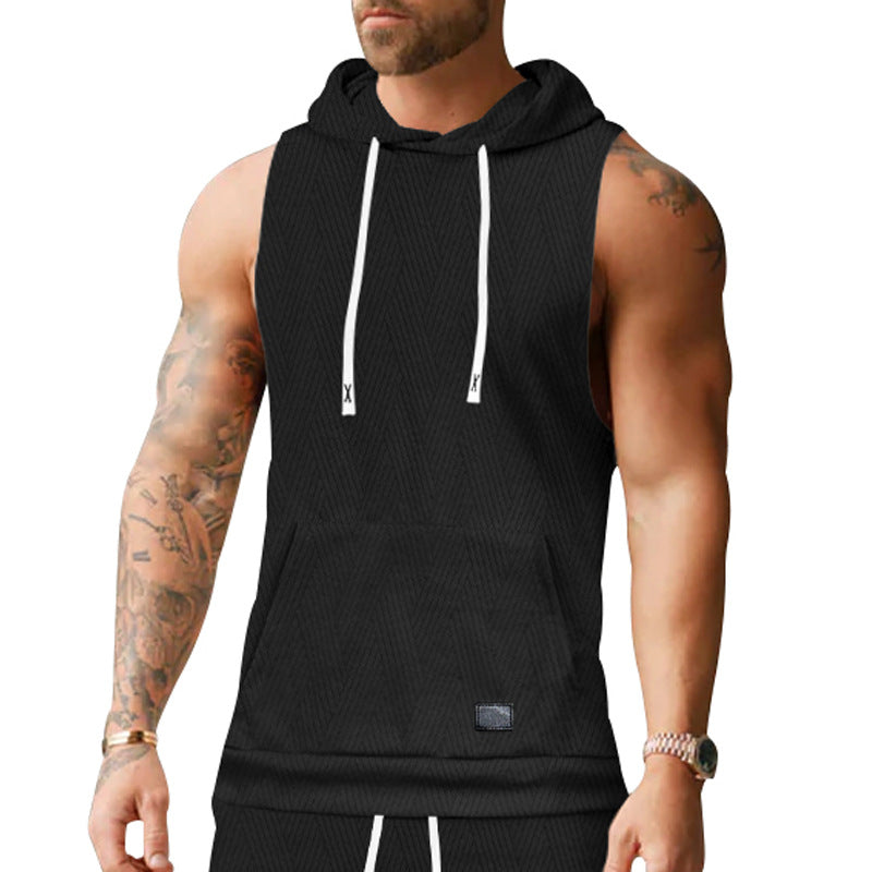 Unisex ärmelloses Kapuzenshirt mit Struktur Aliams