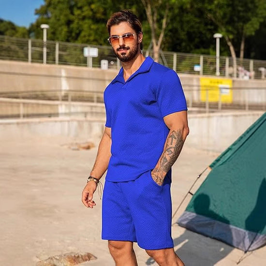 Herren Freizeitset mit passendem Kurzarmhemd und Shorts Aliams