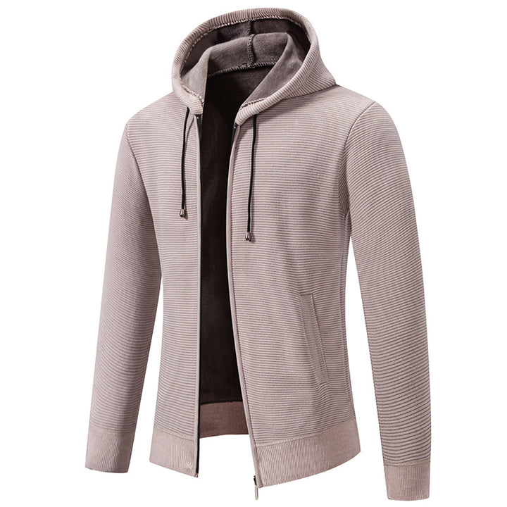 Herren sportliche Fleecejacke mit hohem Kragen und Reißverschluss Aliams