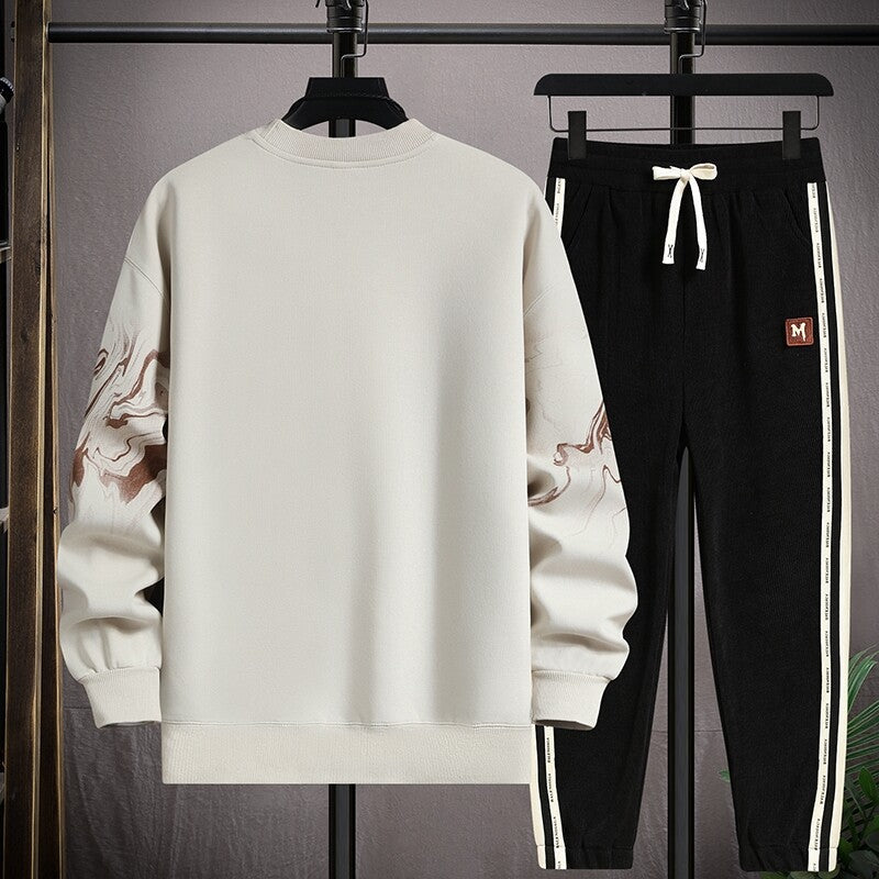 Herren Freizeitanzug mit grafischem Druck und seitlichen Akzenten Aliams