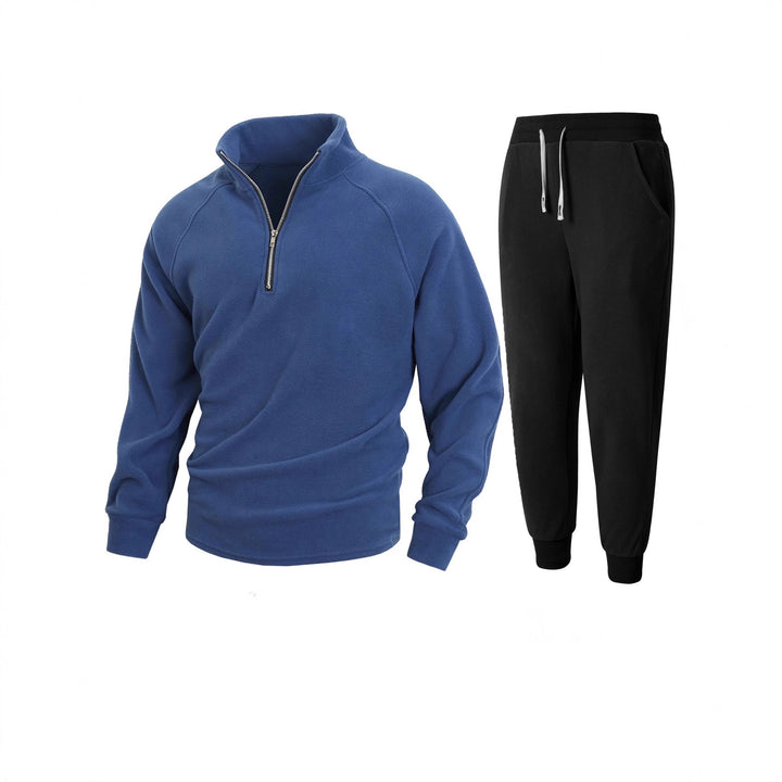 Herren Fleece-Oberteil mit modernem Stehkragen und sportlicher Jogginghose Aliams