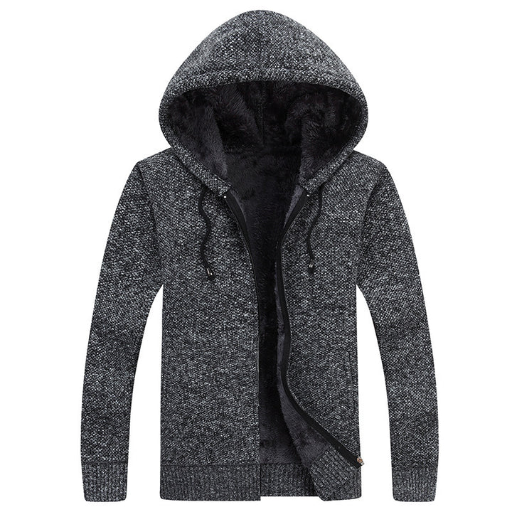 Herren bequeme Fleece-Jacke mit Kapuze und weichem Innenfutter Aliams