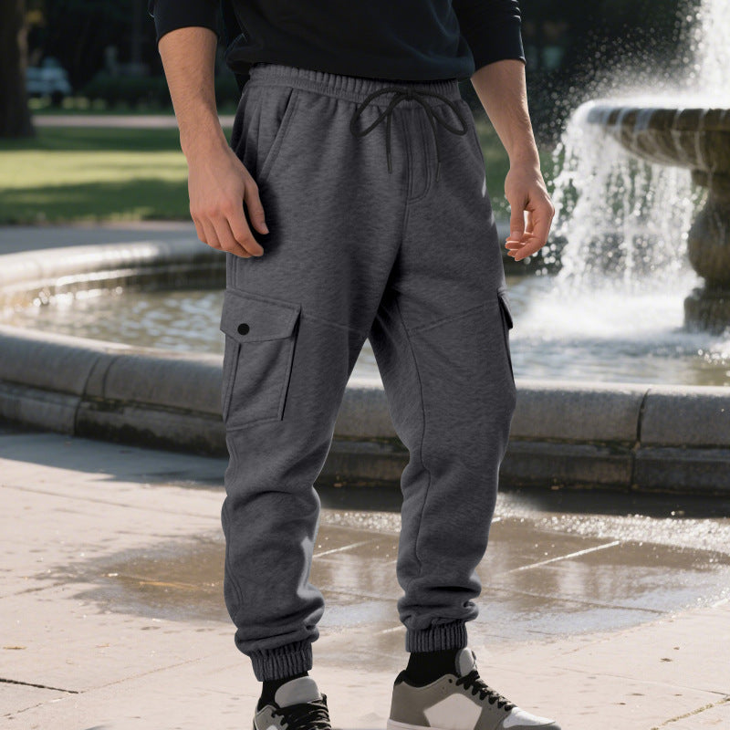 Herren Cargo-Jogginghose mit seitlichen Taschen und elastischem Bund Aliams