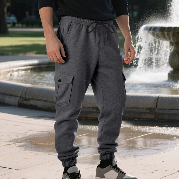 Herren Cargo-Jogginghose mit seitlichen Taschen und elastischem Bund Aliams