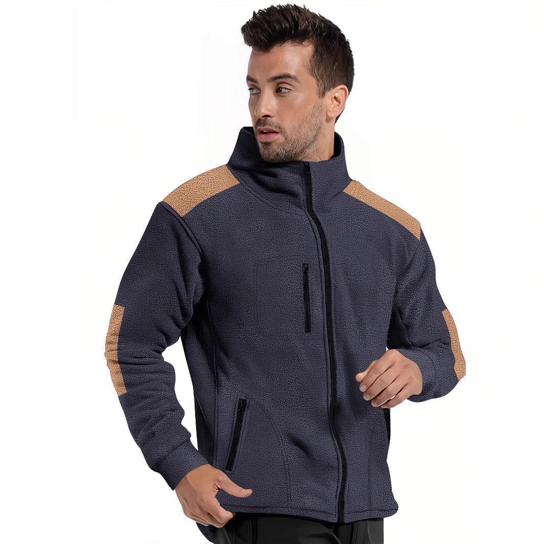 Herren fleecegefütterte Jacke mit modernem Reißverschluss und praktischen Taschen Aliams