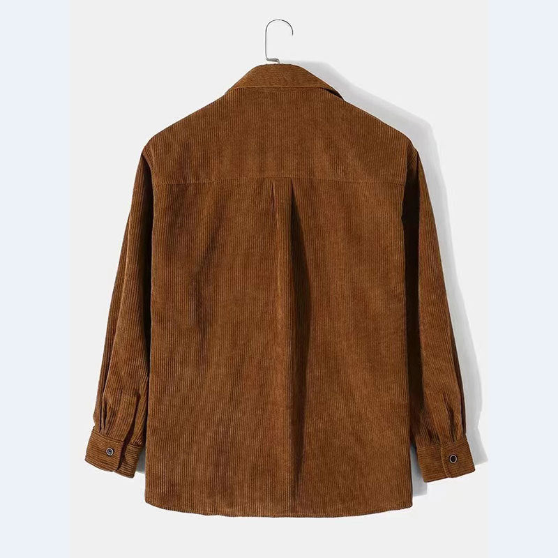 Herren Cordjacke mit fein strukturierter Optik und praktischer Brusttasche Aliams