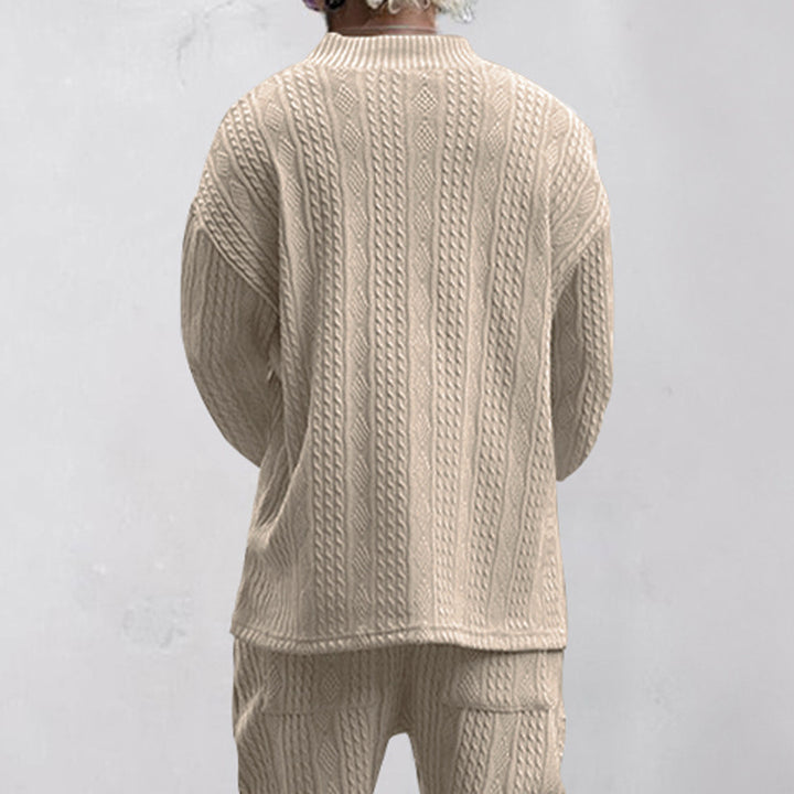 Herren Grobstrickpullover mit V-Ausschnitt und lässigem Schnitt Aliams