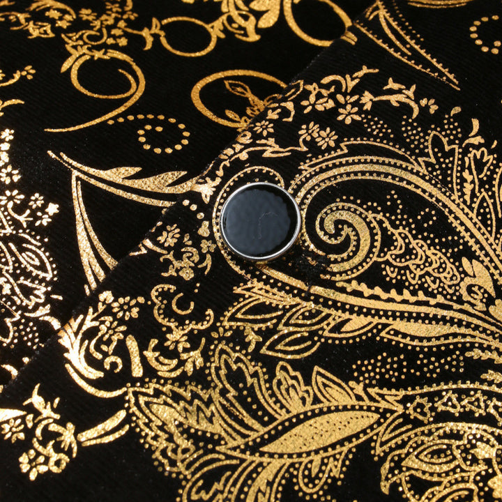 Herren elegante Smoking-Weste mit luxuriösem floralen Muster Aliams