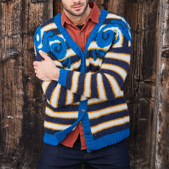 Herren gemusterter Strickpullover mit kreativem Design Aliams