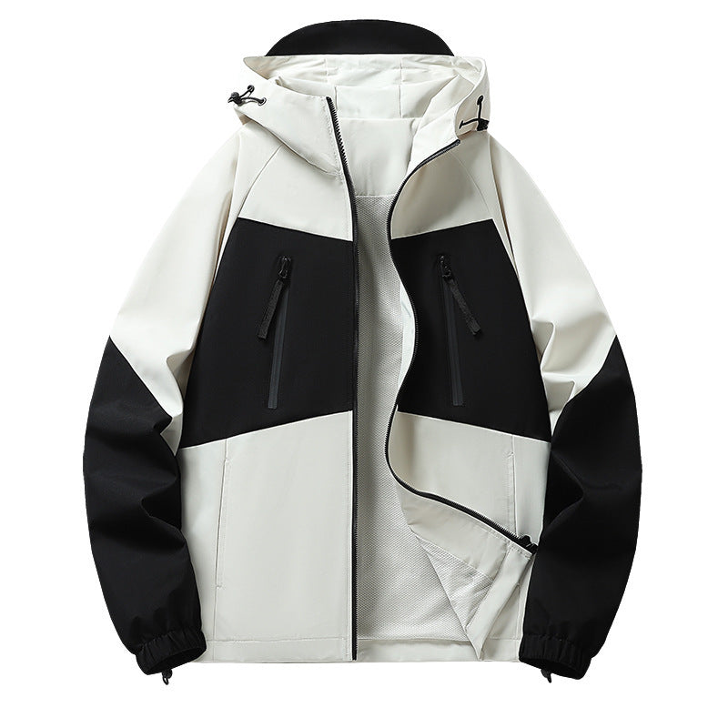 Herren Funktionsjacke mit abnehmbarer Kapuze und wasserabweisendem Material Aliams