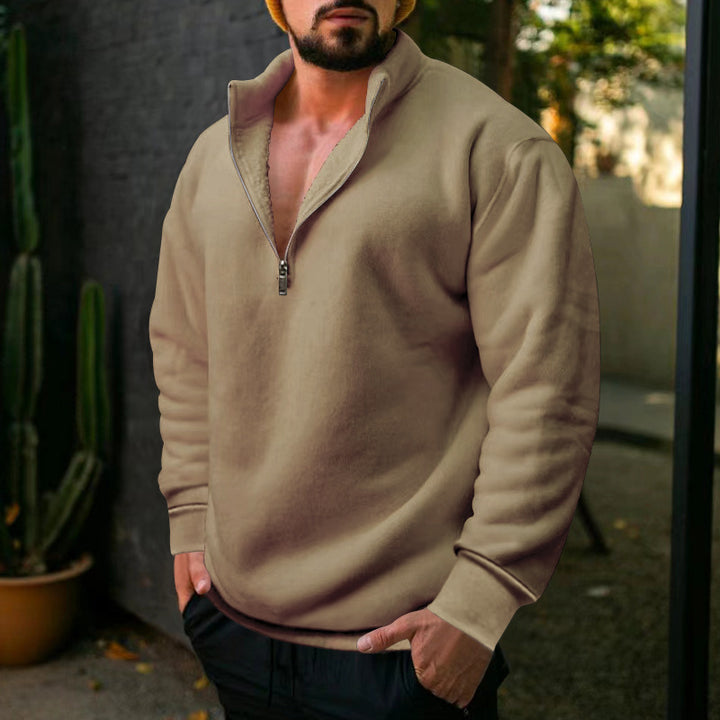 Herren Fleece-Pullover mit halbem Reißverschluss Aliams