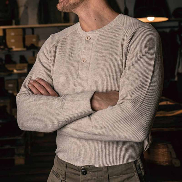 Herren hochwertiger Rippstrick Pullover mit Knopfleiste Aliams