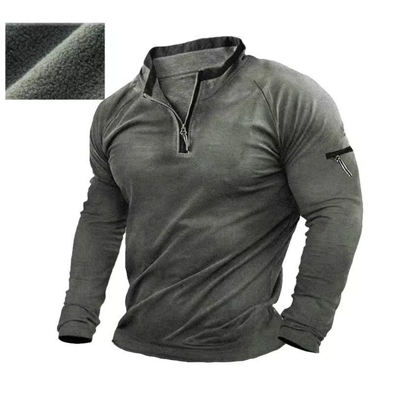 Herren Pullover mit halbem Reißverschluss und praktischen Taschen Aliams