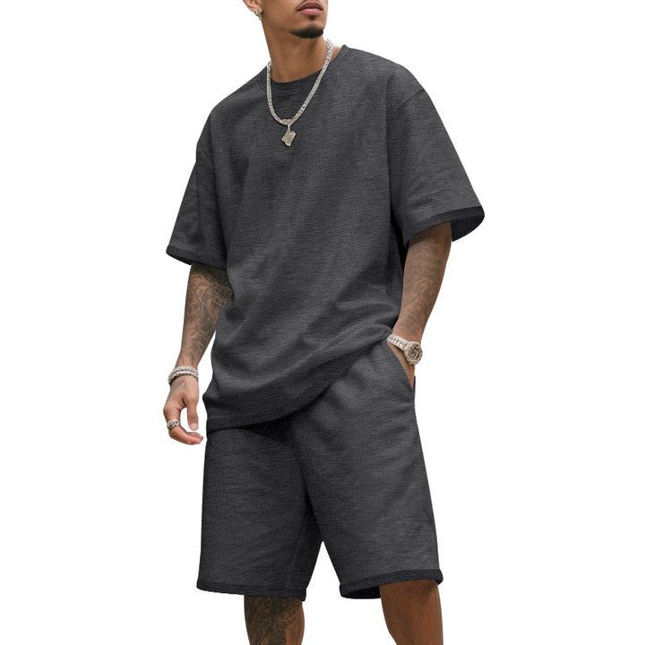 Herren Freizeit-T-Shirt und Shorts-Set aus atmungsaktivem Material Aliams