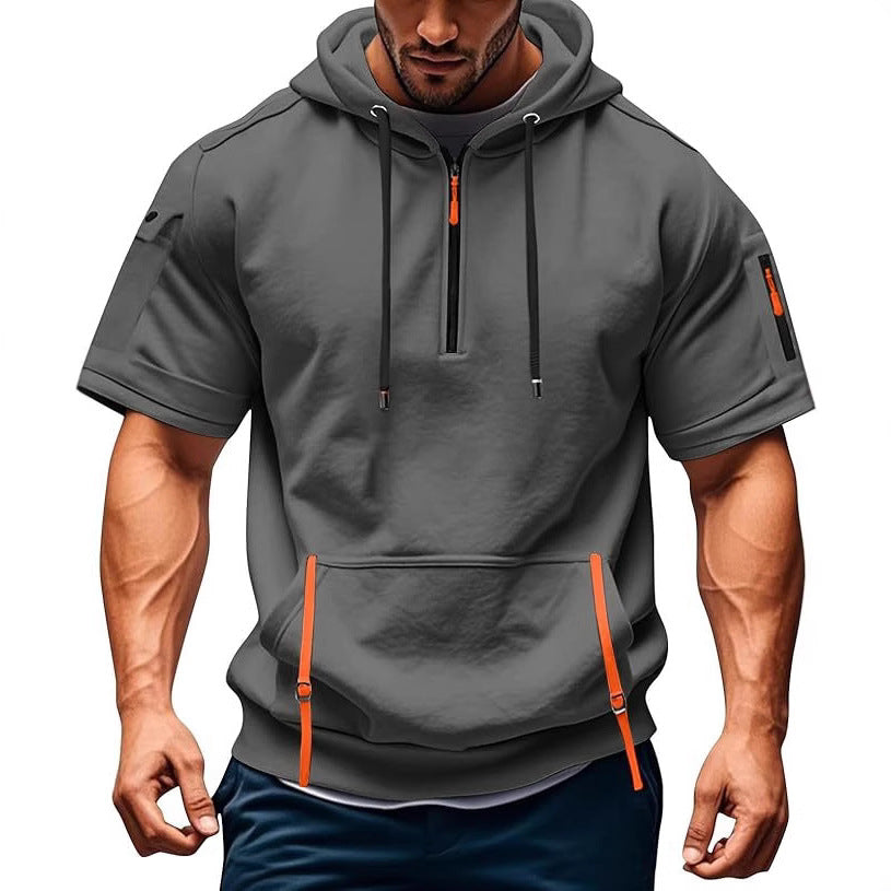 Herren Freizeit Hoodie mit modernen Reißverschlusstaschen Aliams