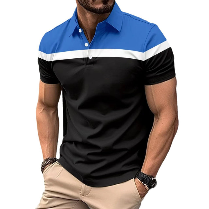 Herren Sportliches Kurzarm Poloshirt mit Farbblenden Aliams