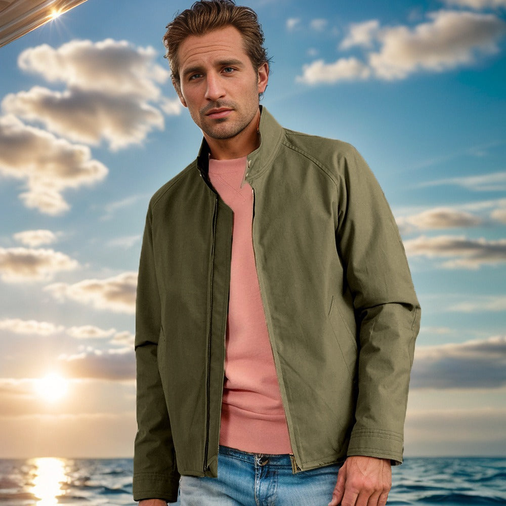 Herren elegante Steppjacke mit hohem Kragen und praktischen Taschen Aliams